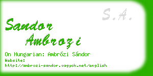 sandor ambrozi business card